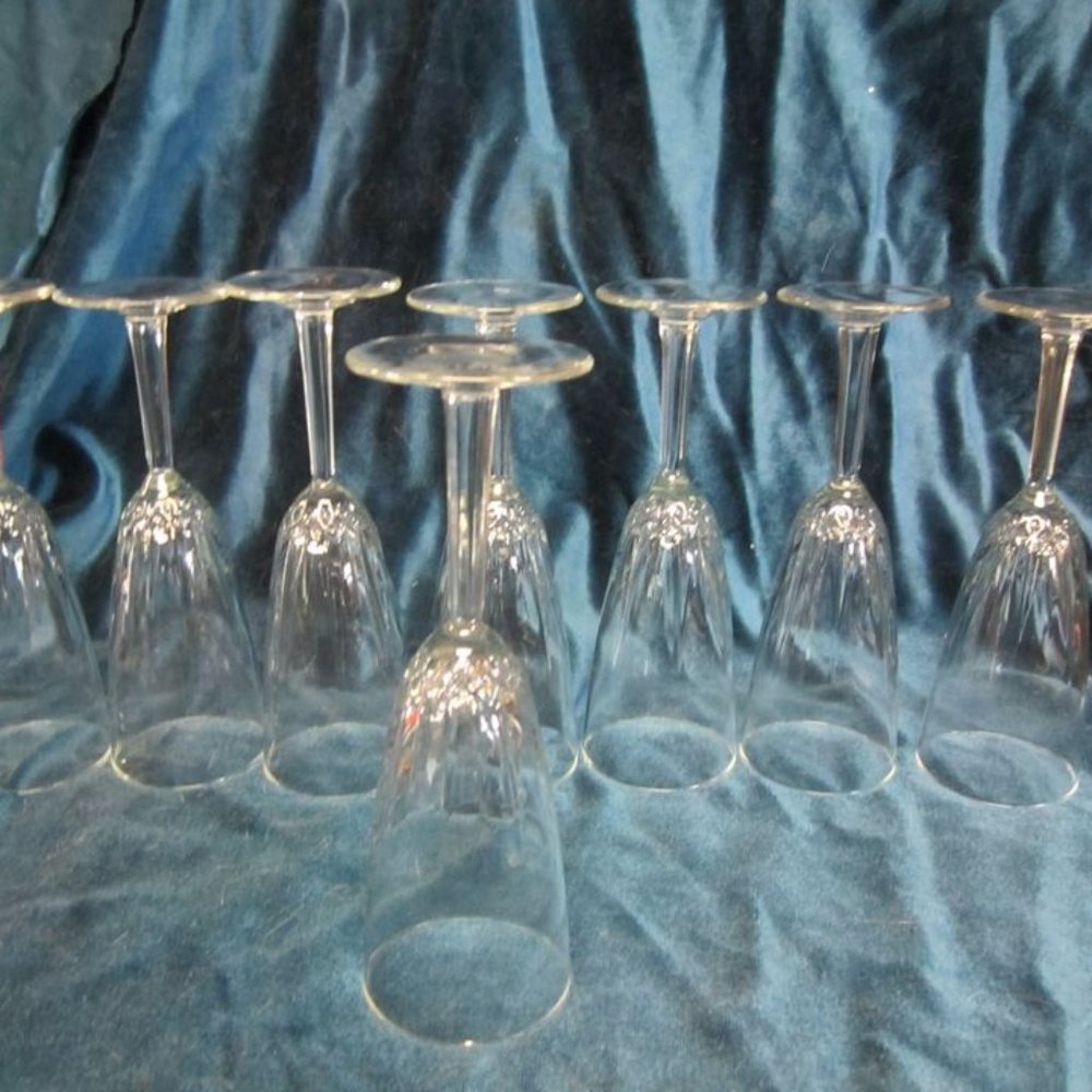 70'S "DIAMANT" BY CRISTAL D'ARQUES DURAND FRANCE FLUTED CUT GLASS $15EA